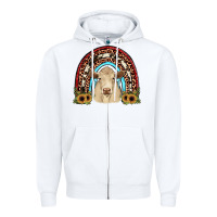 White charolais  rainbow Zipper Hoodie - JahusDesignShop