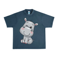 Midnight Navy hippo Urban Heavy Tee - texasbilliewilder