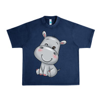 Navy hippo Urban Heavy Tee - texasbilliewilder
