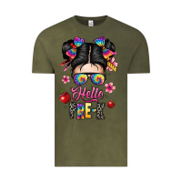 Vintage Olive hello pre k Vintage Tee - texasbilliewilder