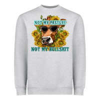 Heather Grey not my pasture not my bullshit Heavyweight Sweatshirt - texasbilliewilder