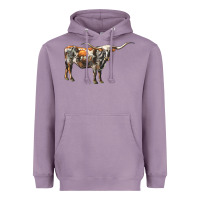 Lavender Texas Longhorn Cow Heavyweight Hoodie - LillyAllenDesigns