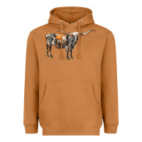 Meerkat Texas Longhorn Cow Heavyweight Hoodie - LillyAllenDesigns