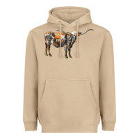Mushroom Texas Longhorn Cow Heavyweight Hoodie - LillyAllenDesigns
