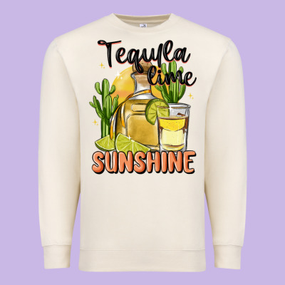 Tequila Lime Sunshine Premium Sweatshirt Designed By Maliassmallbusiness
