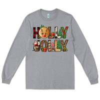 Heather Grey holly jolly Long Sleeve Tee - FaDigitalArtStudio