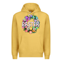 Antique Gold Easter with eggs and daisy Premium Hoodie - NancyCooperArtShop