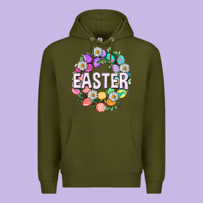 Easter With Eggs And Daisy Premium Hoodie Designed By Nancycooperartshop