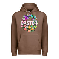 Chestnut Easter with eggs and daisy Premium Hoodie - NancyCooperArtShop