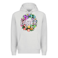 Dove Grey Easter with eggs and daisy Premium Hoodie - NancyCooperArtShop