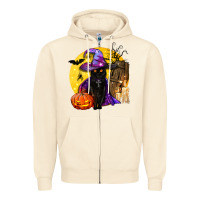 Sandshell black witch cat coffin and moon Zipper Hoodie - BundleAndBundleShop