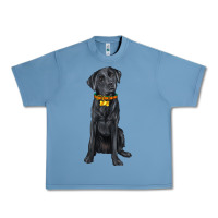 Pebble Blue labrador retriever with overflow Urban Heavy Tee - texasbilliewilder