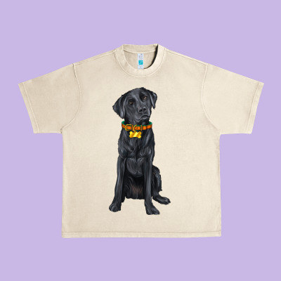 Labrador Retriever With Overflow Urban Heavy Tee Designed By Texasbilliewilder