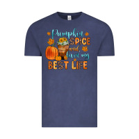 Vintage Denim pumpkin spice and livin  my best life Vintage Tee - Zillion Design Studio