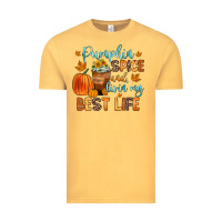 Vintage Mustard pumpkin spice and livin  my best life Vintage Tee - Zillion Design Studio