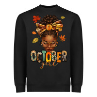 Black october girl afro woman fall Heavyweight Sweatshirt - texasbilliewilder