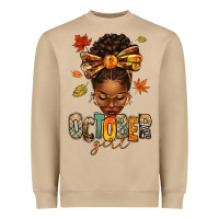 Mushroom october girl afro woman fall Heavyweight Sweatshirt - texasbilliewilder