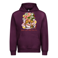 Mauve Wine just a girl who loves tea gnome Urban Hoodie - BarkalooDesign