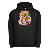 Pigment Black just a girl who loves tea gnome Urban Hoodie - BarkalooDesign