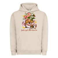 Pigment French Oak just a girl who loves tea gnome Urban Hoodie - BarkalooDesign