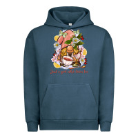Pigment Midnight Navy just a girl who loves tea gnome Urban Hoodie - BarkalooDesign