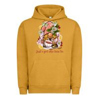 Pigment Peanut Butter just a girl who loves tea gnome Urban Hoodie - BarkalooDesign