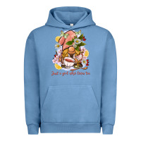 Pigment Pebble Blue just a girl who loves tea gnome Urban Hoodie - BarkalooDesign