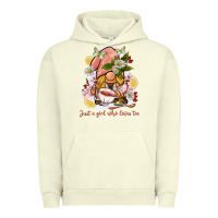 Pigment Pistachio just a girl who loves tea gnome Urban Hoodie - BarkalooDesign