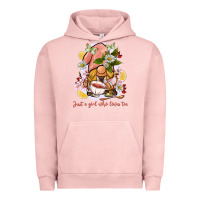 Pigment Salmon just a girl who loves tea gnome Urban Hoodie - BarkalooDesign