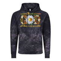 Cloud Black With God all things are possible with daisy Vintage Hoodie - texasbilliewilder