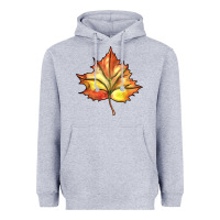 Heather Grey withered leaf Heavyweight Hoodie - BarkalooDesign