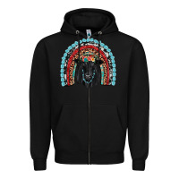 Black black angus  rainbow Zipper Hoodie - JahusDesignShop