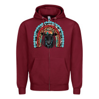 Burgundy black angus  rainbow Zipper Hoodie - JahusDesignShop