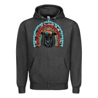 Charcoal Heather black angus  rainbow Zipper Hoodie - JahusDesignShop