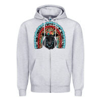 Heather Grey black angus  rainbow Zipper Hoodie - JahusDesignShop