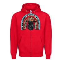 Red black angus  rainbow Zipper Hoodie - JahusDesignShop