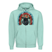 Seafoam black angus  rainbow Zipper Hoodie - JahusDesignShop