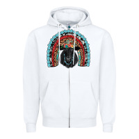 White black angus  rainbow Zipper Hoodie - JahusDesignShop