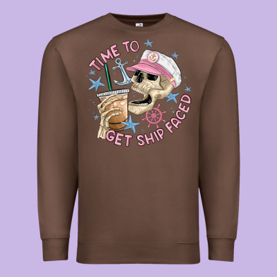 Time To Get Ship Faced Premium Sweatshirt Designed By Maliassmallbusiness