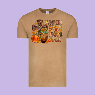 Pumpkin Spice And Jesus Christ Vintage Tee Designed By Zillion Design Studio