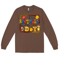 Chestnut its a softball kinda day Long Sleeve Tee - AdoDesignShop