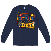 Navy its a softball kinda day Long Sleeve Tee - AdoDesignShop
