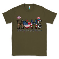 Army Green home of the free beacuse of the brave Classic Tee - CowhideDigitalArt