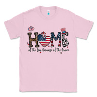 Bubblegum Pink home of the free beacuse of the brave Classic Tee - CowhideDigitalArt