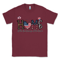 Burgundy home of the free beacuse of the brave Classic Tee - CowhideDigitalArt