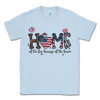 Dusty Blue home of the free beacuse of the brave Classic Tee - CowhideDigitalArt