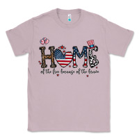 Lilac home of the free beacuse of the brave Classic Tee - CowhideDigitalArt