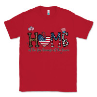 Red home of the free beacuse of the brave Classic Tee - CowhideDigitalArt