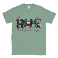 Sage home of the free beacuse of the brave Classic Tee - CowhideDigitalArt
