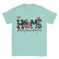 Seafoam home of the free beacuse of the brave Classic Tee - CowhideDigitalArt